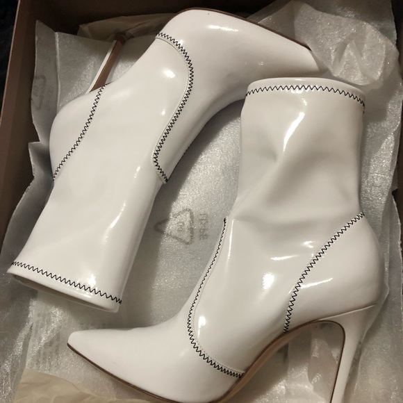 white vinyl booties
